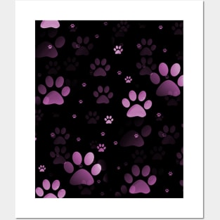 Pink Paw Prints Posters and Art